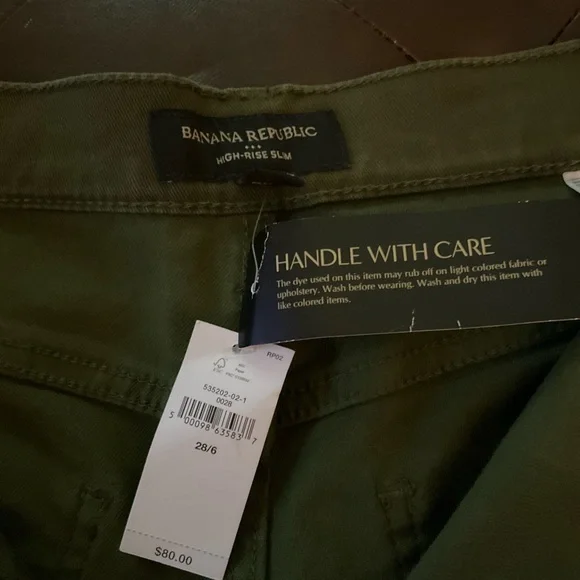 (Lori) Banana Republic Olive High-Rise Slim Pants - Picture 6 of 9